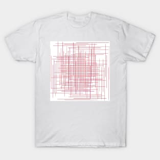 Thin Pink Lines Staggered Crosshatch T-Shirt